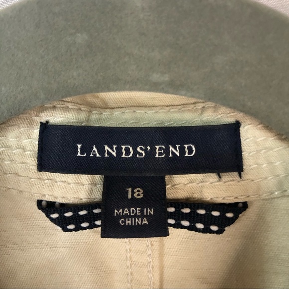 Land’s End Women’s Jacket Cargo Top Stitching Unlined Linen Blend Neutral - Picture 5 of 10